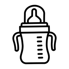 Baby Bottle with a Cap Vector illustration Icon