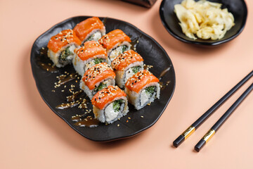 fFesh sushi set traditional japanese food