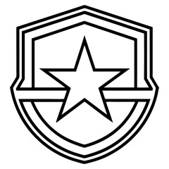 Obraz premium Worker badge icon with star, professional recognition concept