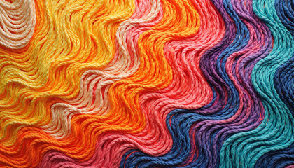 Obraz premium Vibrant braided straw mat texture in dreamlike patterns, imaginative art