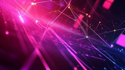 Fototapeta premium Abstract Pink And Purple Network Data Connections