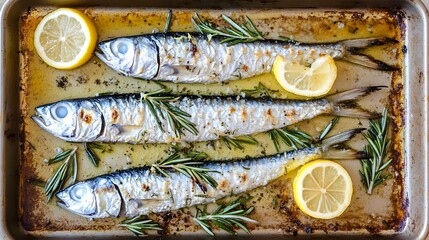Roasted Mackerel with Lemon and Rosemary,  Delicious Baked Fish Recipe