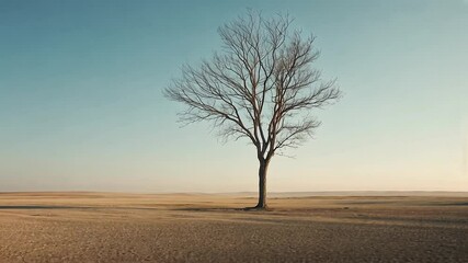 Lonely Tree on a Barren Plain - Powered by Adobe