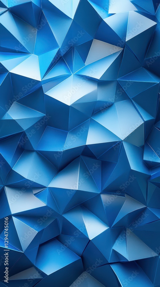 Poster abstract blue geometric shapes create a captivating textured wall suitable for modern design setting