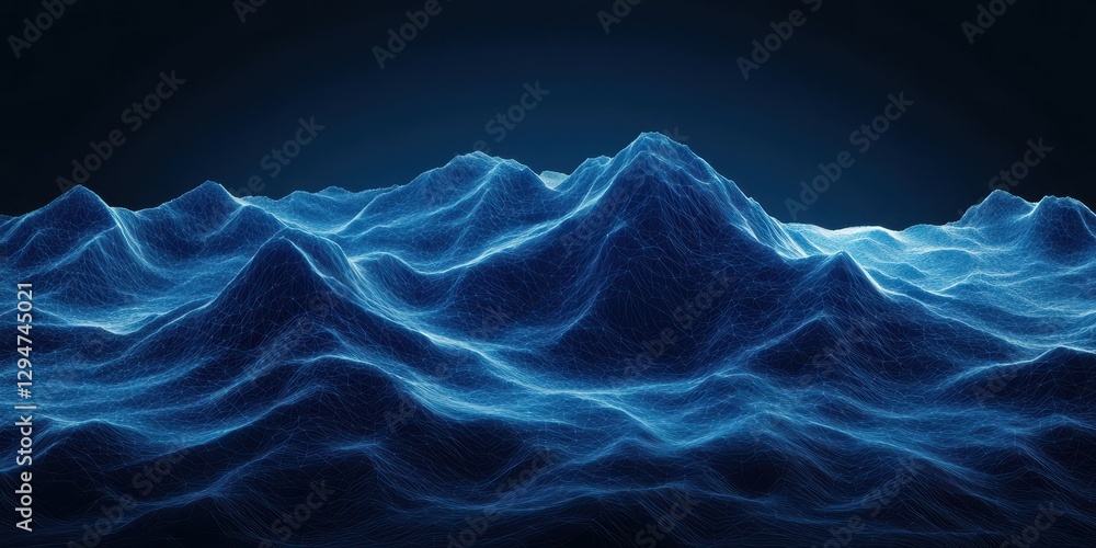 Aufkleber mesmerizing waves display intricate patterns in glowing blue light