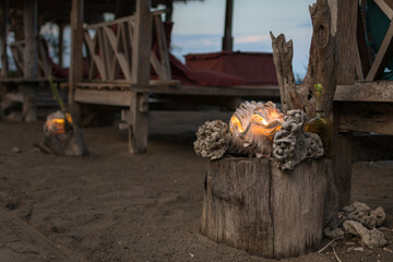Fototapeta premium Romantic dinner at sea
