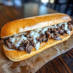 Savoring the flavors of authentic philly cheesesteak urban eatery food photography close-up culinary delight