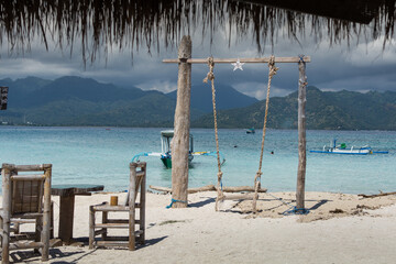 Relaxation at beach pub, Gili island