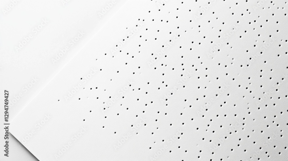 Aufkleber Delicate holes are precisely arranged on a smooth white surface, creating a mesmerizing pattern that highlights the beauty of minimalism and craftsmanship. Each perforation tells a silent story
