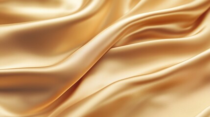 Fototapeta premium Golden silk fabric background. A pale light brown silk with a pale yellow. A gold gradient with a shimmering gold. Background of golden lifestyle silk fabric.