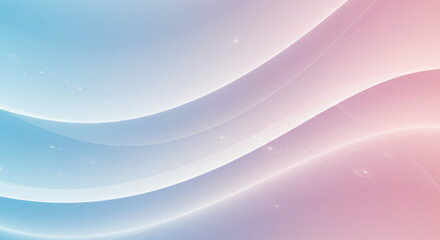 Fototapeta premium Soft pastel waves pattern. Smooth abstract blue and pink gradient background. Gentle curving lines. Minimalist design for wallpaper, presentations or branding with copy space