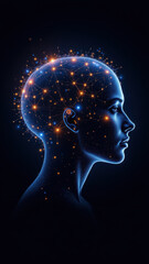Obraz premium A visual metaphor representing artificial general intelligence with a human head filled with a starry sky.