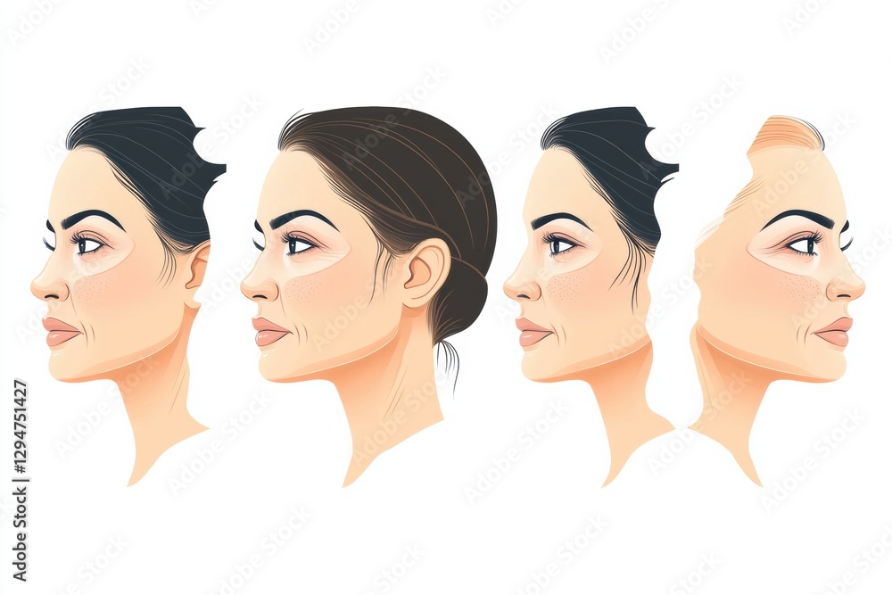 Poster Understanding skin aging and the role of Botox in reducing wrinkles for a youthful appearance. Generative AI