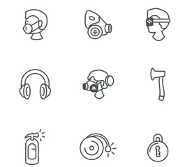 Set of vector icons of security with white background