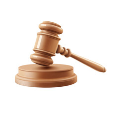 Courtroom action gavel on stand legal environment close-up view