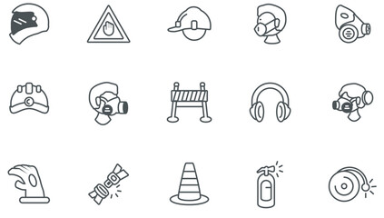 Set of vector icons of security with white background