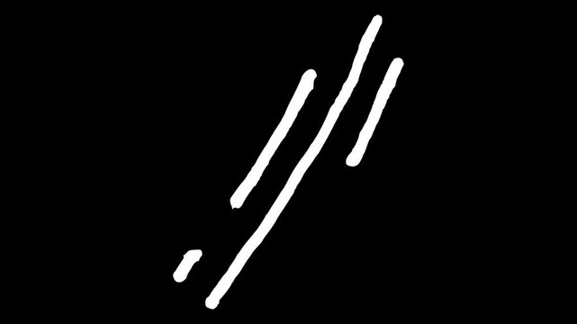 White wiggly hand drawn abstract line doodle elements on alpha 2