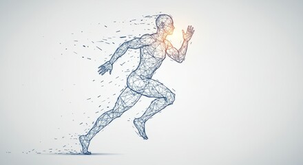 Fototapeta premium Abstract Geometric Runner, A Dynamic Representation of Speed and Motion