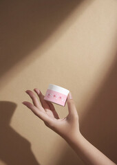 Woman holding positiv cream