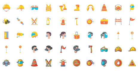 Fototapeta premium Set of vector icons of security with white background