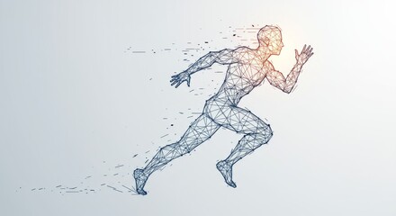 Abstract Geometric Runner Illustration, Strength, Speed, and Cutting-Edge Design