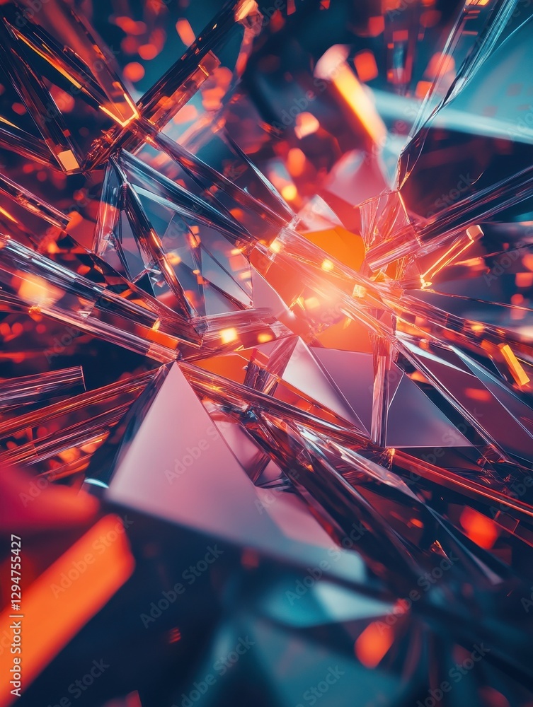 Poster creative digital polygons wallpaper. technology and science concept. 3d rendering