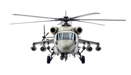 Realistic Image Military Helicopter Rotorcraft Aircraft Aviation Flight Chopper Transportation Rotor Blades Cockpit Front View