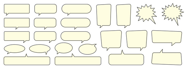 Obraz premium Speech bubble, speech balloon, chat bubble. Chat bubble in yellow.