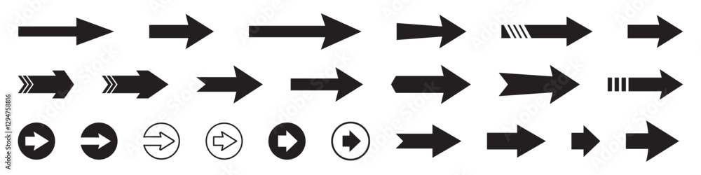 Poster arrow icon. collection of pointers.
