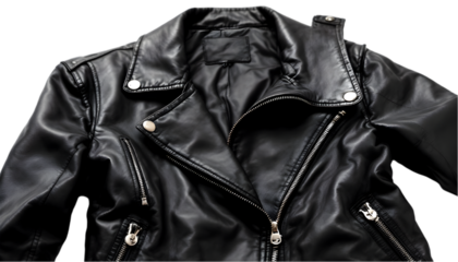Photo Black Leather Jacket Fashion Style Apparel Garment Clothing Zippers Detail