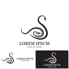 Obraz premium swan isolated icon logo vector illustration template design