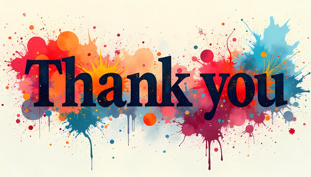 Thank You Watercolor Splash Art