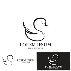 swan isolated icon logo vector illustration template design