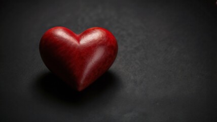 Fototapeta premium red heart on dark background, text space. Valentine's Day celebration concept