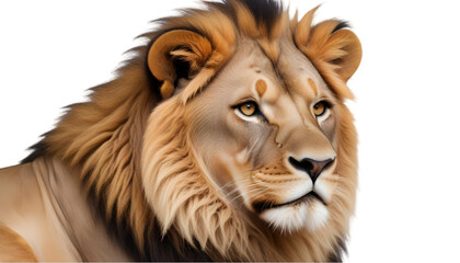 Naklejka premium Illustration Majestic Lion Gaze Wildlife Portrait