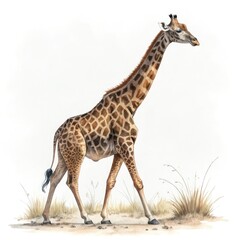 Fototapeta premium giraffe isolated on white