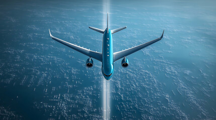 Fototapeta premium Airplane Flight Over Cityscape