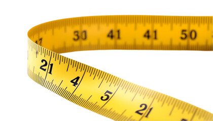 Realistic Illustration - Yellow Measuring Tape, Measurement Tool, Accuracy