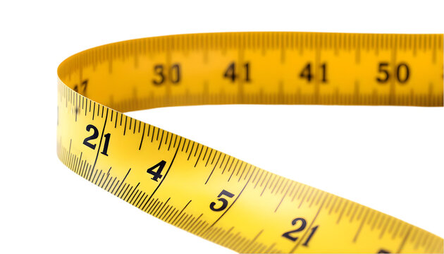 Realistic Illustration - Yellow Measuring Tape, Measurement Tool, Accuracy