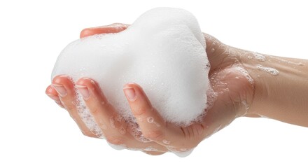 Fototapeta premium A Handful of Creamy Lather: Cleanliness and Purity