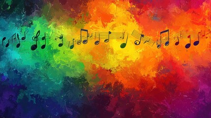 Obraz premium Colorful abstract musical notes background