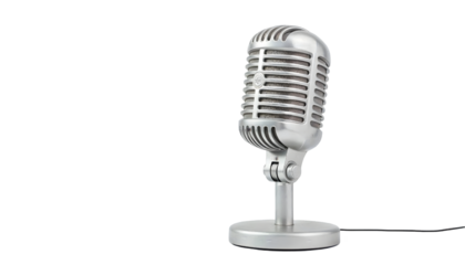 Photo Realistic Image Silver Microphone Audio Equipment Sound Studio Recording