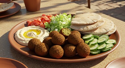 Delicious Falafel Plate: Mediterranean Cuisine