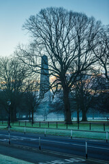 The Wellington Monument early in the morning