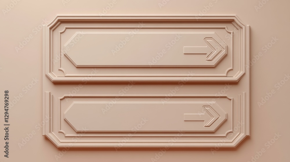 Poster sleek buttons featuring arrows on soft pastel backgrounds, suitable for ui design