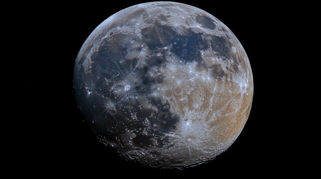 Detailed view of earth's moon with craters and lunar surface features