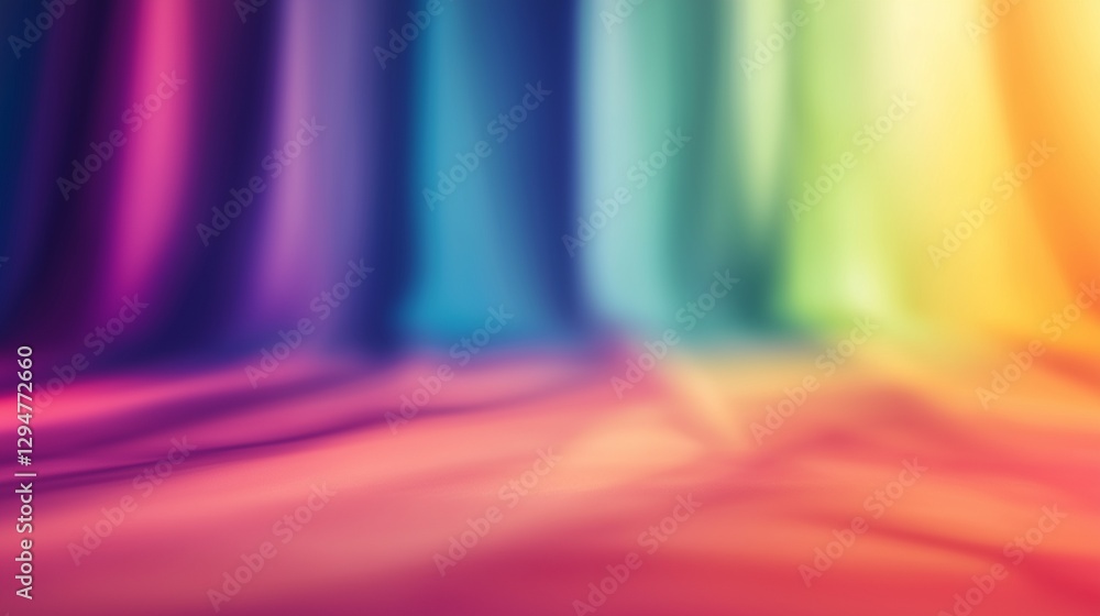 Poster abstract background with colorful squares. a rainbow in the sky. a gradient overlaying a curved line