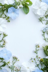 Naklejka premium Beautiful background template made of Spring flowers.