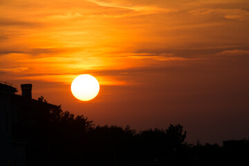 sun during sunset