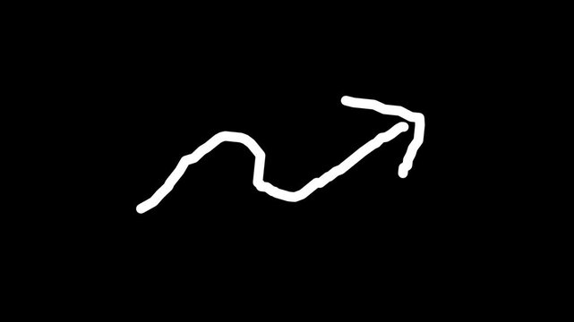 white hand drawn arrow animation with black background
sketch style or scribble effect arrow 4k animation with black background